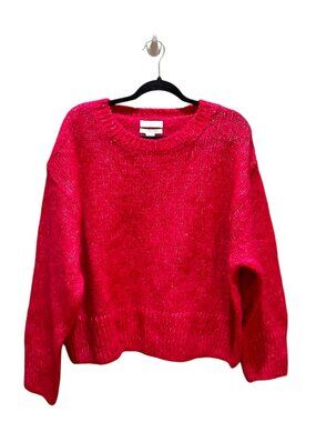 H&M Hot Pink Alpaca and Wool Chunky Knit Sweater Crewneck Oversized